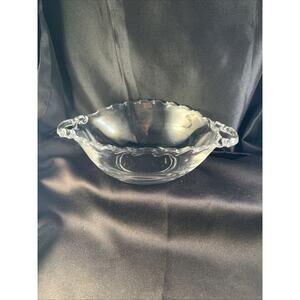 Fostoria Century Depression Glass Oval Handled Serving Bowl 10" Crystal Clear